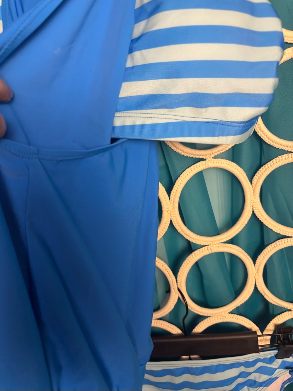 Blue Two-Piece Tankini with Striped Accents NWOT M - Picture 14 of 16